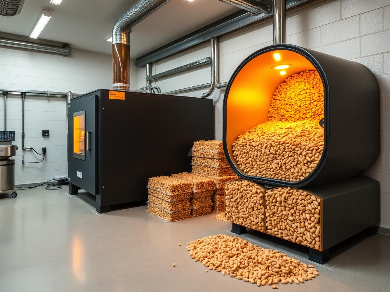 Pellet-Heizkessel mit Pelletvorrat